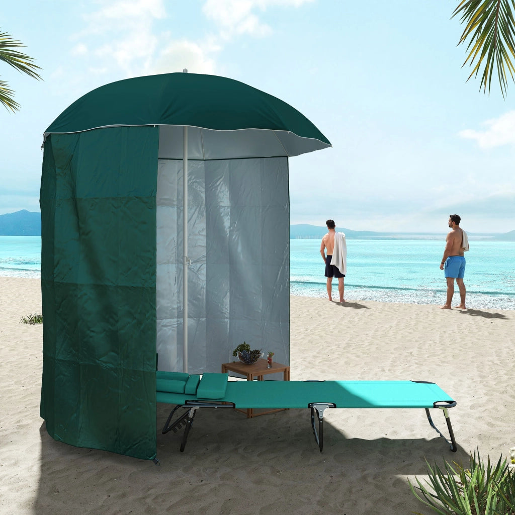 Ombrellone da Giardino 2x2 m con Tenda ¨C zephmum ¨C Poliestere Metallo Verde Bianco