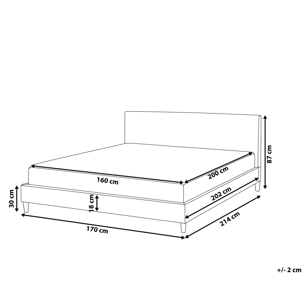 Letto 160 x 200 cm telaio a doghe in tessuto Nero contemporaneo