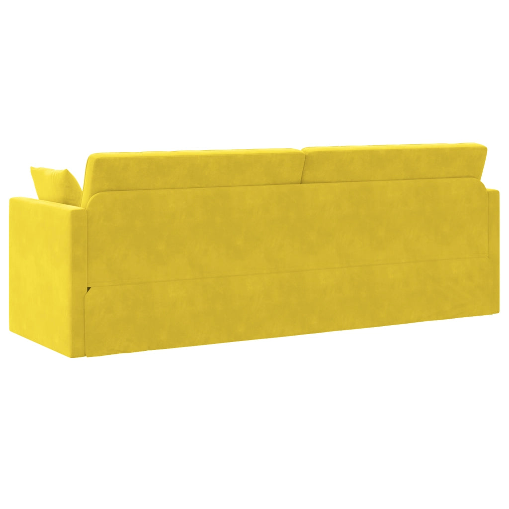 Divano Letto 2-in-1 Giallo 213x144x60 cm in Velluto