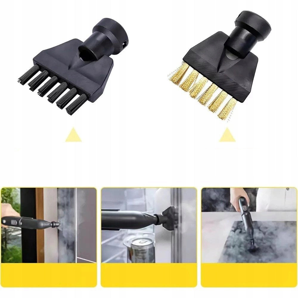 Set di Accessori per Pulizia compatibile con Kärcher SC1-SC5 – 14 Pezzi, Microfibra, Spazzole Nylon e Ottone