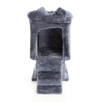 Fudajo Albero tiragraffi grigio scuro 60cm con casetta per gatti, tronco e sisal