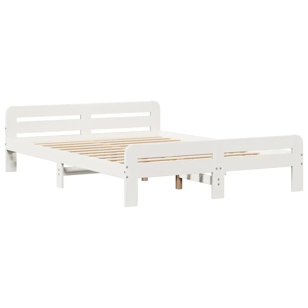 Letto Libreria senza Materasso Bianco 140x190 cm Legno di Pino 3308895