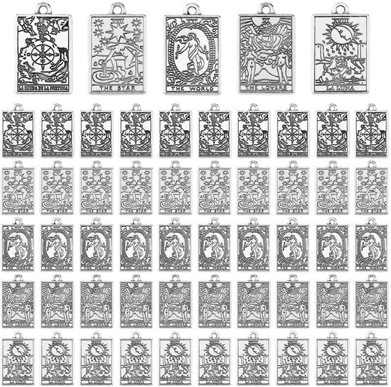 Accessorio per Tarot 50 pezzi - Sospensione Leggera - Amuleto di Protezione - Accessori per Indovini - Creazione di Gioielli - 5 Stili - Charms
