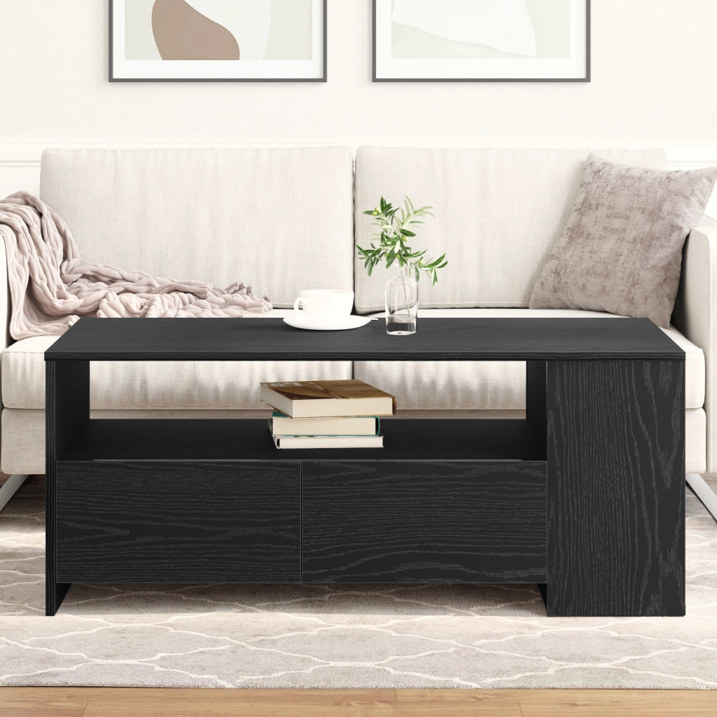 Tavolino da caffÃ¨ in rovere nero 102x55x43,5 cm realizzato in legno ingegnerizzato