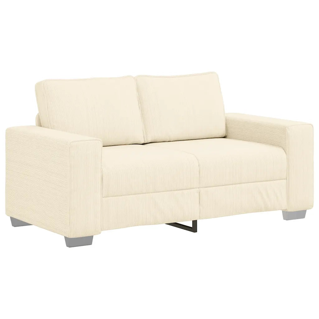 Divano Divanetto Crema 160x77x82 cm Tessuto di Velluto a Coste 4105195
