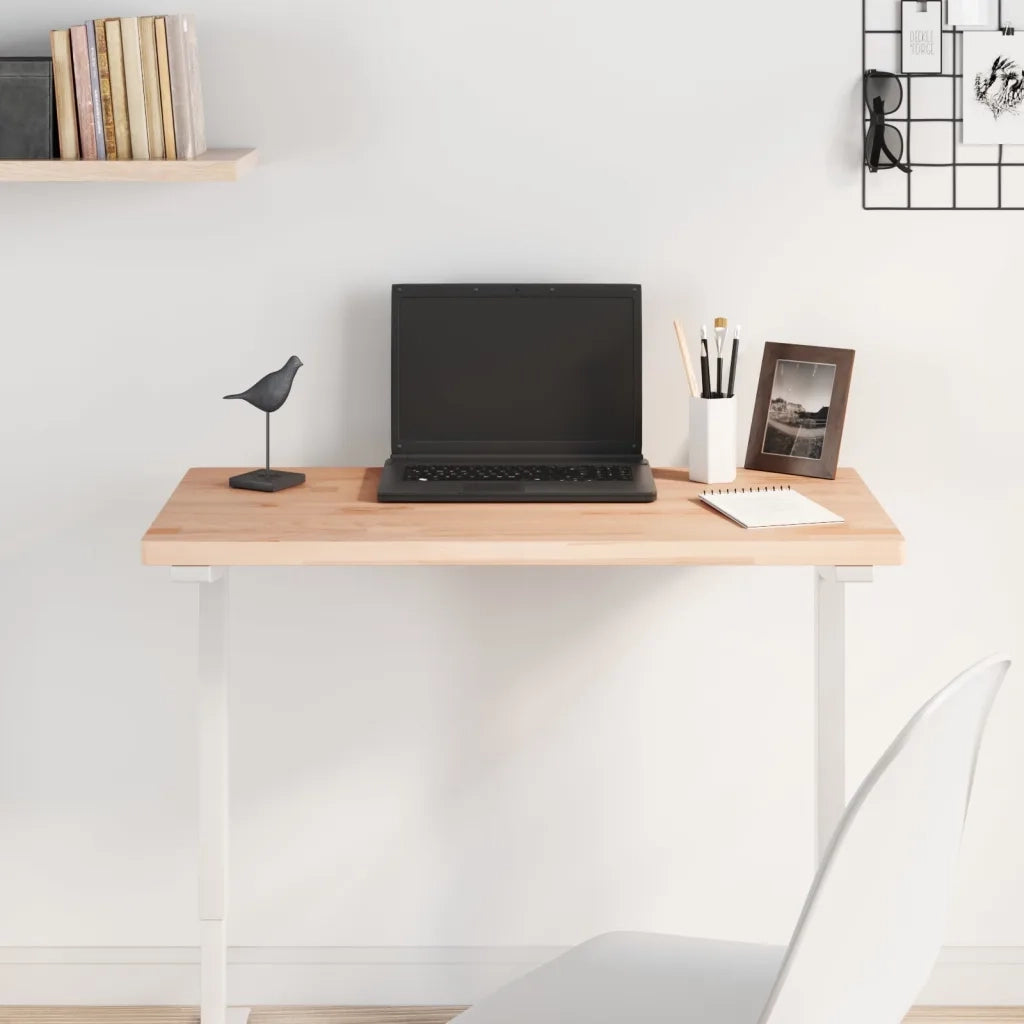 Piano Tavolo | Superficie Tavolo | Piano Scrivania 80x40x2,5cm Rettangolare Legno Massello di Faggio