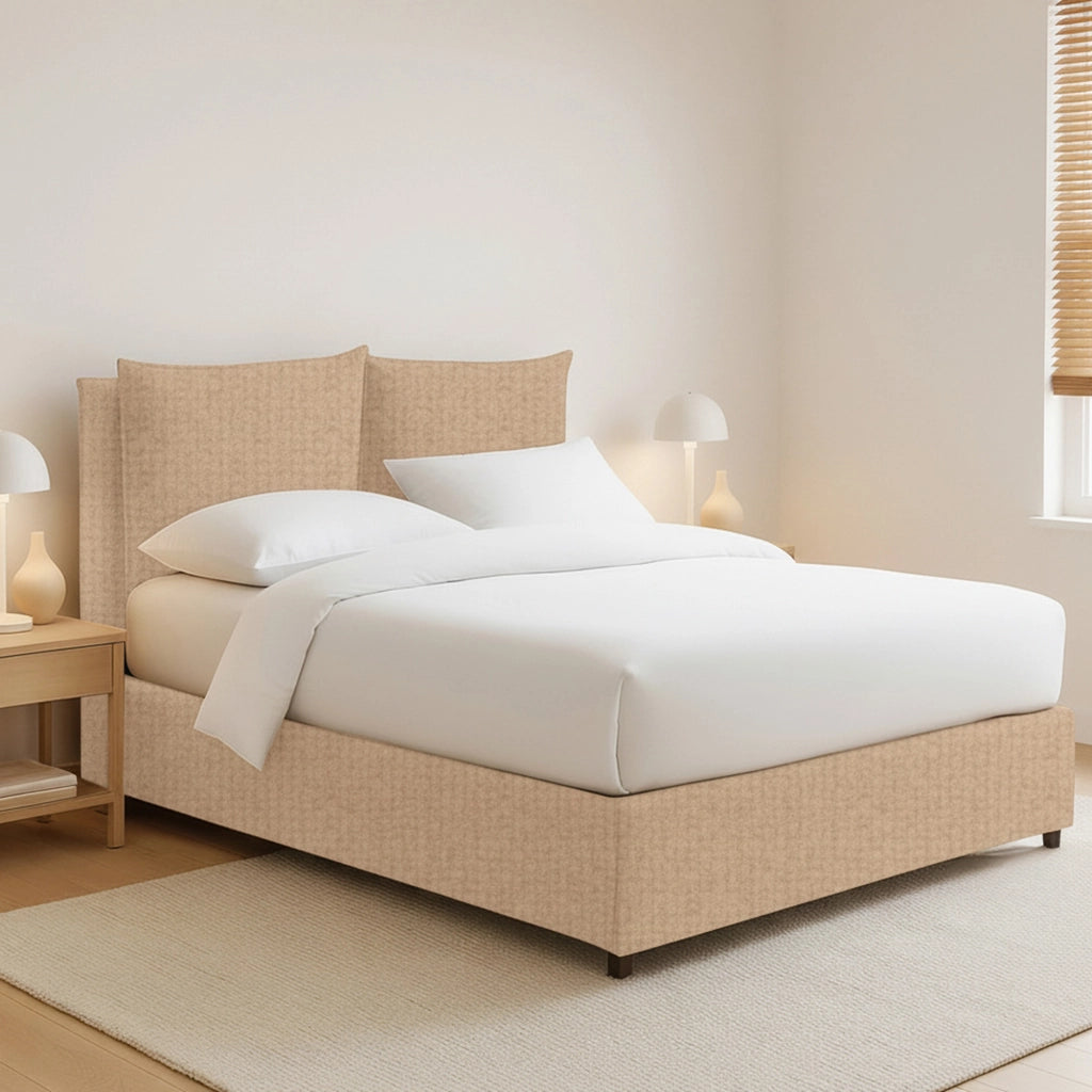 Newton, Letto Piazza e Mezza Sfoderabile Made in Italy, Beige
