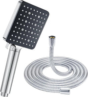 Douchekop professionale con filtro a 16 m con filtro per acqua, risparmio d'acqua, 6 tipi di getto, design quadrato, anticalcare, finitura cromata