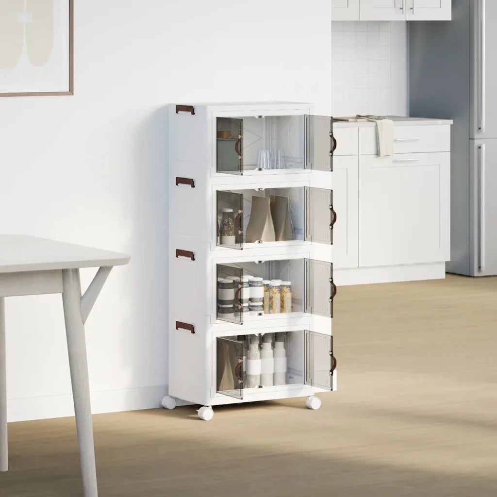 vidaXL Scatola Portaoggetti con Ruote 4 Livelli 28 L 48x29,5x112,5 cm