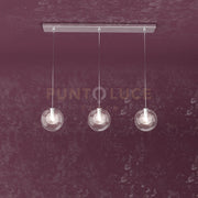 WILLOW SOSPENSIONE RETTANGOLARE 3 LUCI VETRO TRASPARENTE 1098-S3 R-TR