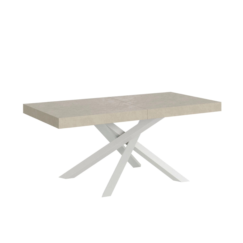 Tavolo Allungabile 180-440x90x77 cm Volantis Cashmere Telaio Bianco
