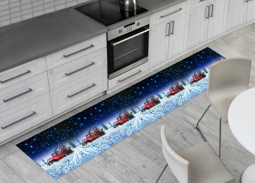 Tappeto Passatoia Cucina Antiscivolo Sottolavello Digitale Natale Pickup Present - 52x500 - Pickup Present