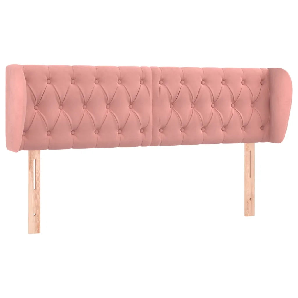 Testiera ad Orecchio Rosa 147x23x78/88 cm in Velluto 3117533