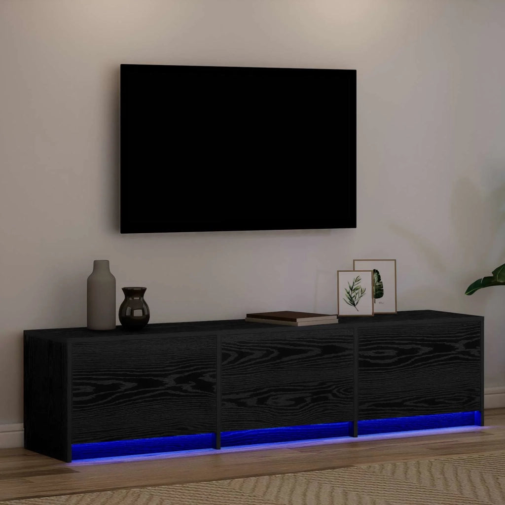 Mobile TV-Credenza per TV Rovere Nero 165 x 34 x 40 cm Legno multistrato