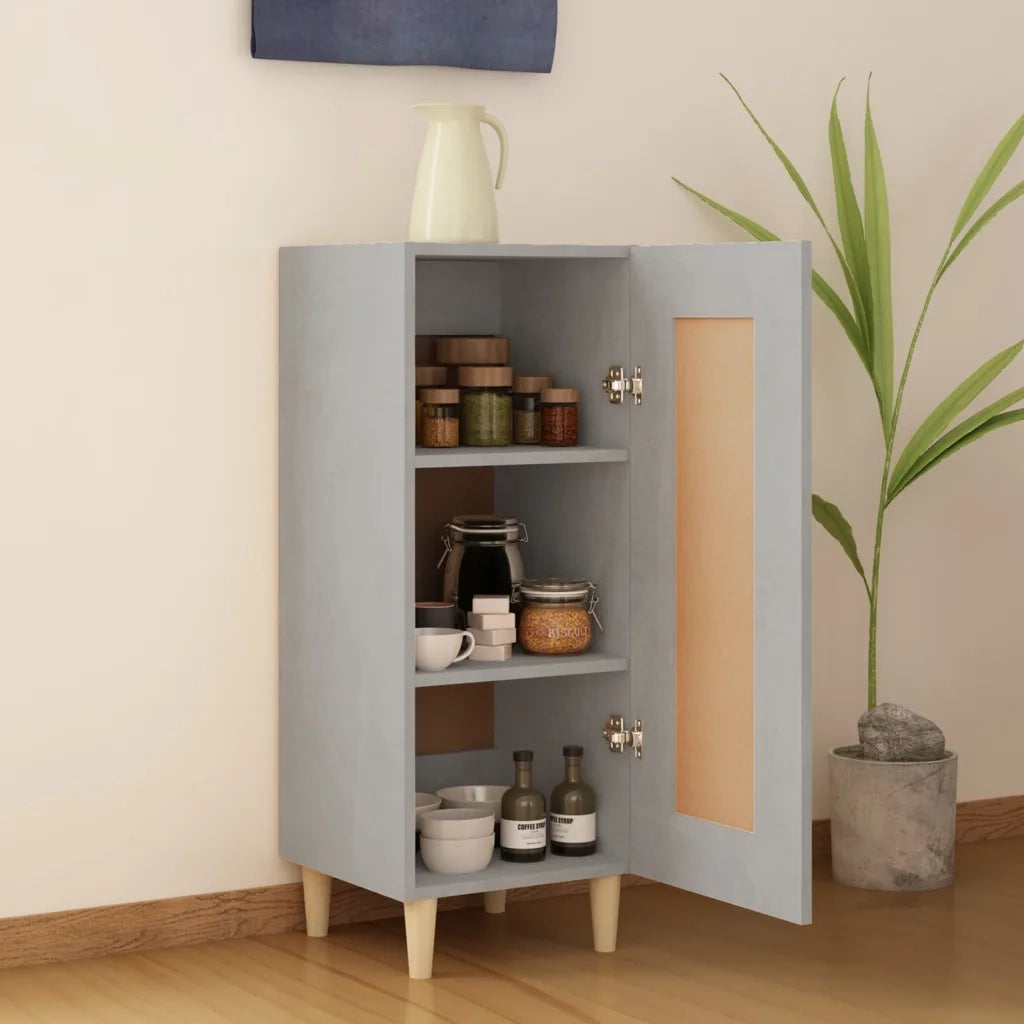 Credenza Grigio Cemento 34,5x34x90 cm in Legno Multistrato cod mxl 8892