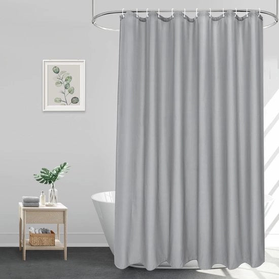 Douchegordijn Breve Acqua-Resistente 240x180 cm Grigio Rapido Asciugatura Lavabile Antimuffa