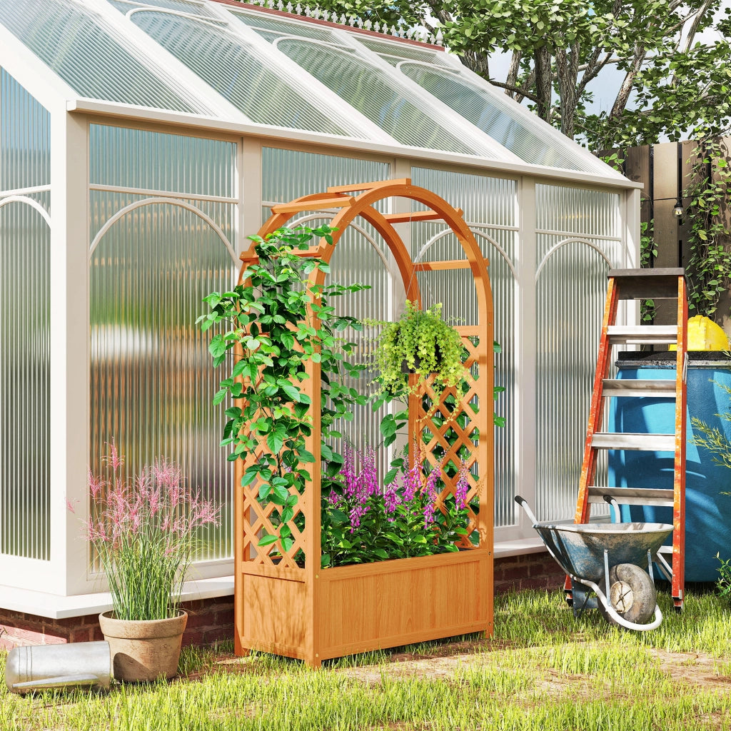 Casetta da Giardino con Griglia ¨C zephmum ¨C Legno 83x36x145cm Marrone Chiaro