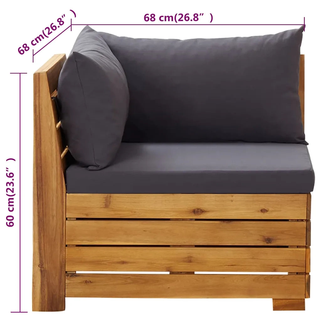 Salotto da Giardino-Set Divani da Giardino2 pz con Cuscini in Massello di Acacia 887703