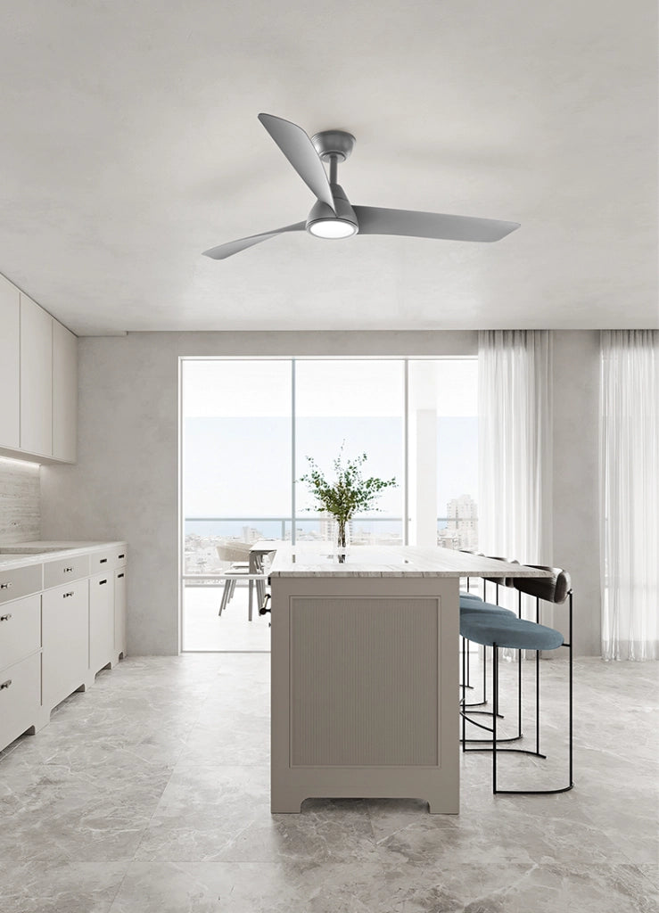 Ventilatore da Soffitto con luce Perenz 7204 GR CT Grigio - Ø 132 cm, 3 Pale, 6 Velocità, Motore DC 35W, Silenzioso