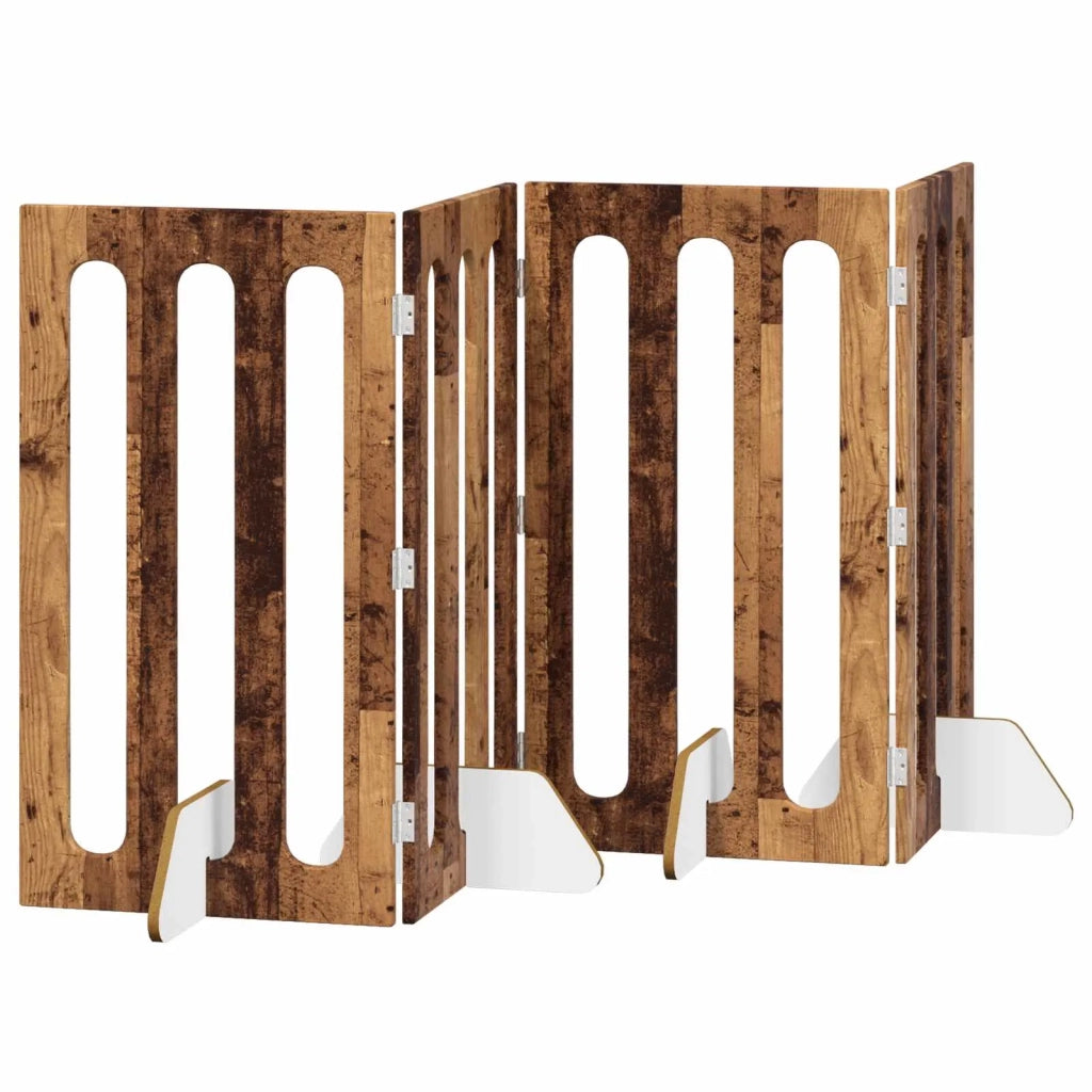 Recinto pieghevole per animali 4 pcs Legno di quercia 8005986