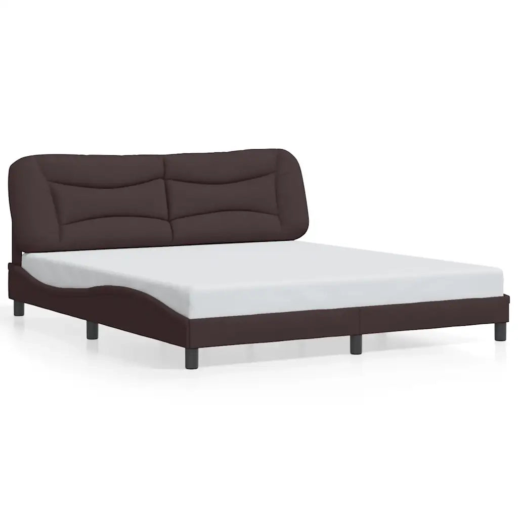vidaXL Giroletto senza Materasso Marrone Scuro 180x200 cm Tessuto