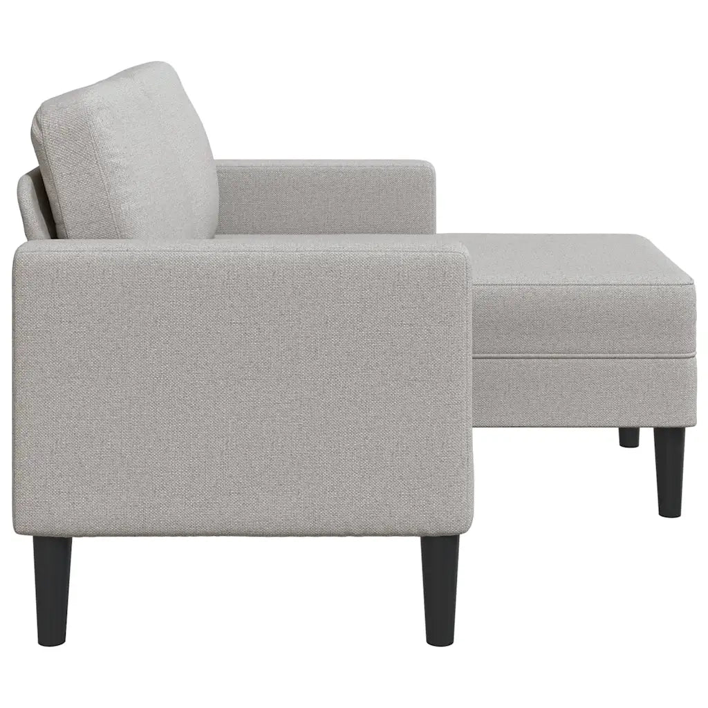 Divano 2 Posti con Chaise a L Grigio Nuvola 125 cm in Tessuto 4107067