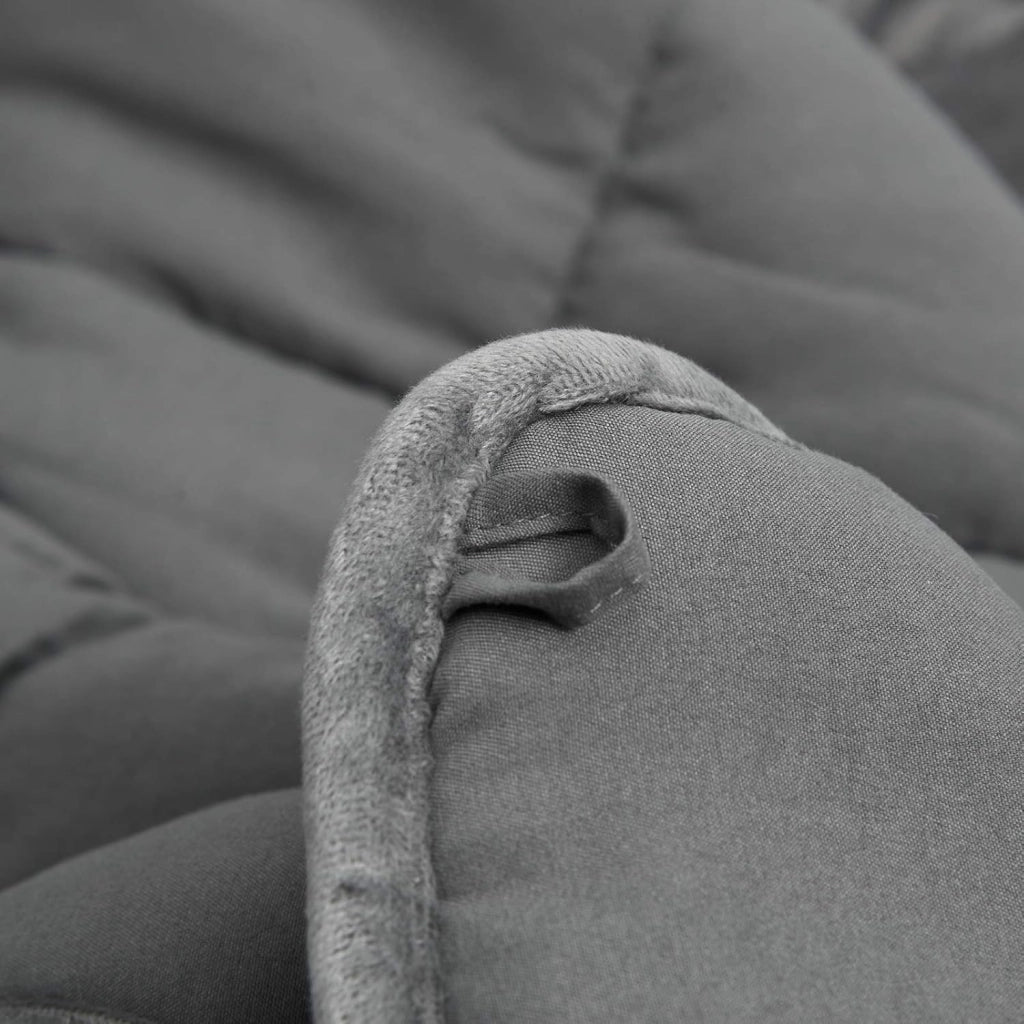 Coperta Ponderata per Adulti, coperta pesante in microfibra, coperta terapeutica rilassante con Perle di Vetro, migliora il sonno, 200x230 cm, 7kg, Grigia