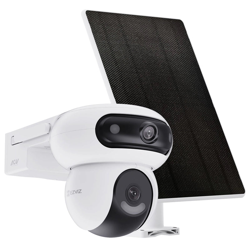 Ezviz hb90 + 8w solar panel telecamera da esterno a batteria motorizzata doppio obiettivo 4mp+4mp - EZHB90-KIT