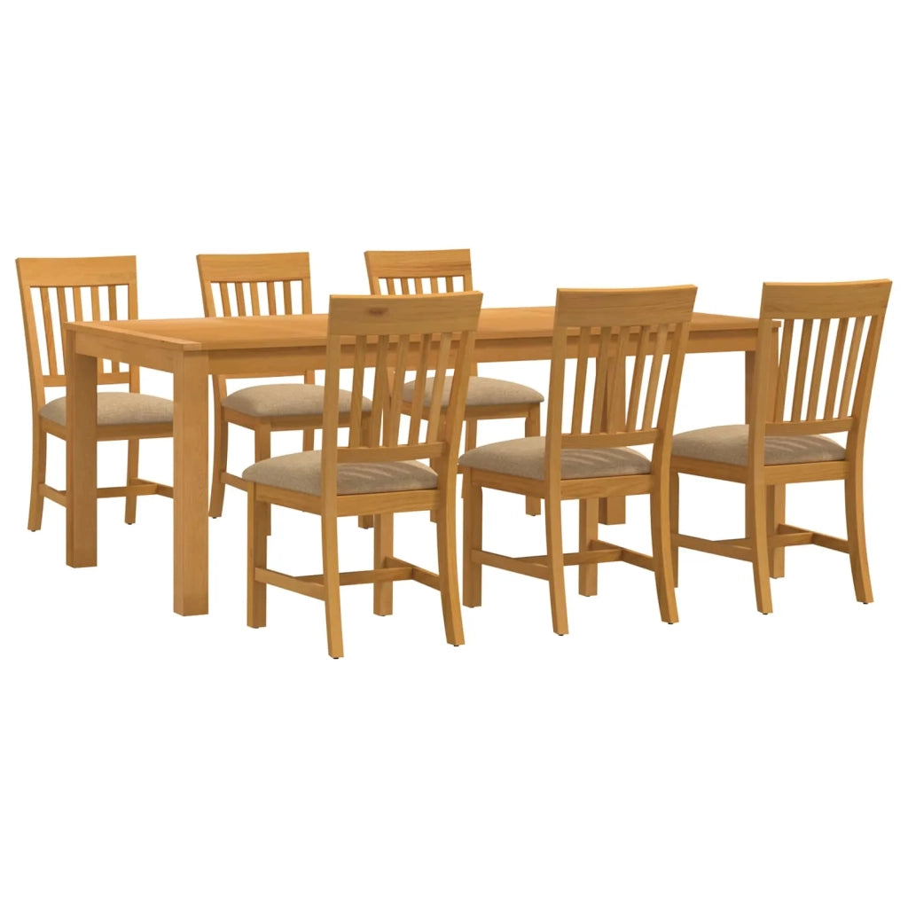 Set da pranzo 7 pz Beige Legno di Quercia Massello 3430387