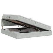 Letto con Contenitore Grigio Chiaro 200 x 200 cm Velluto 3458829