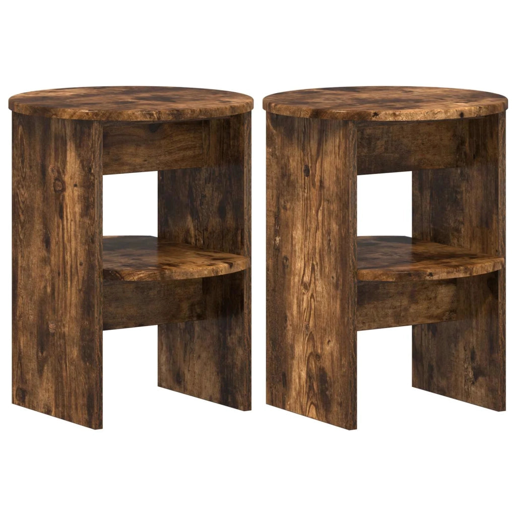 Mobile laterale 2 pcs Quercia Affumicata Ø40 x 50 cm