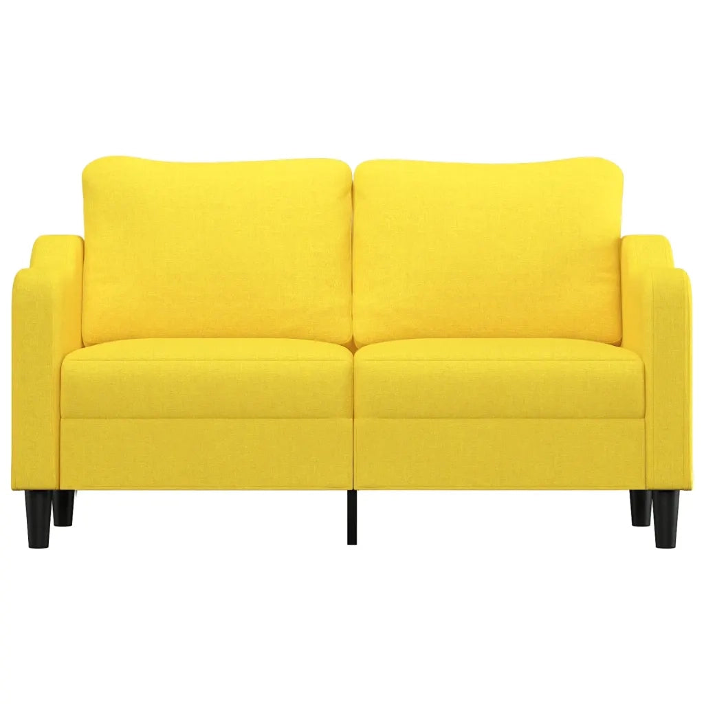 Divano a 2 Posti Giallo Chiaro 140 cm in Tessuto 359364