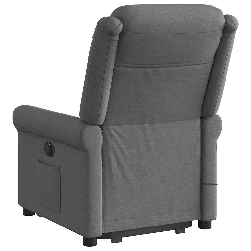 Poltrona Alzapersona Massaggi Elettrica Grigio Scuro Tessuto 3303345