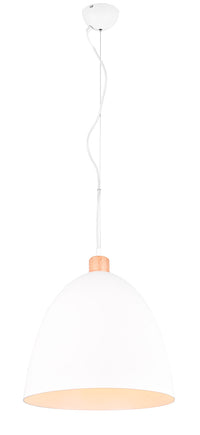 Lampada a Sospensione da Interno Attacco E27 in Metallo Bianco Opaco