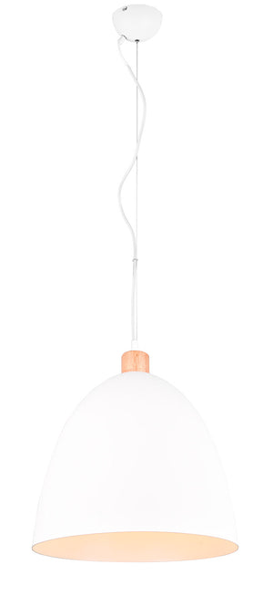 Lampada a Sospensione da Interno Attacco E27 in Metallo Bianco Opaco