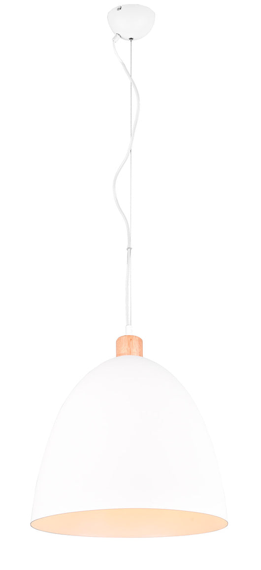 Lampada a Sospensione da Interno Attacco E27 in Metallo Bianco Opaco