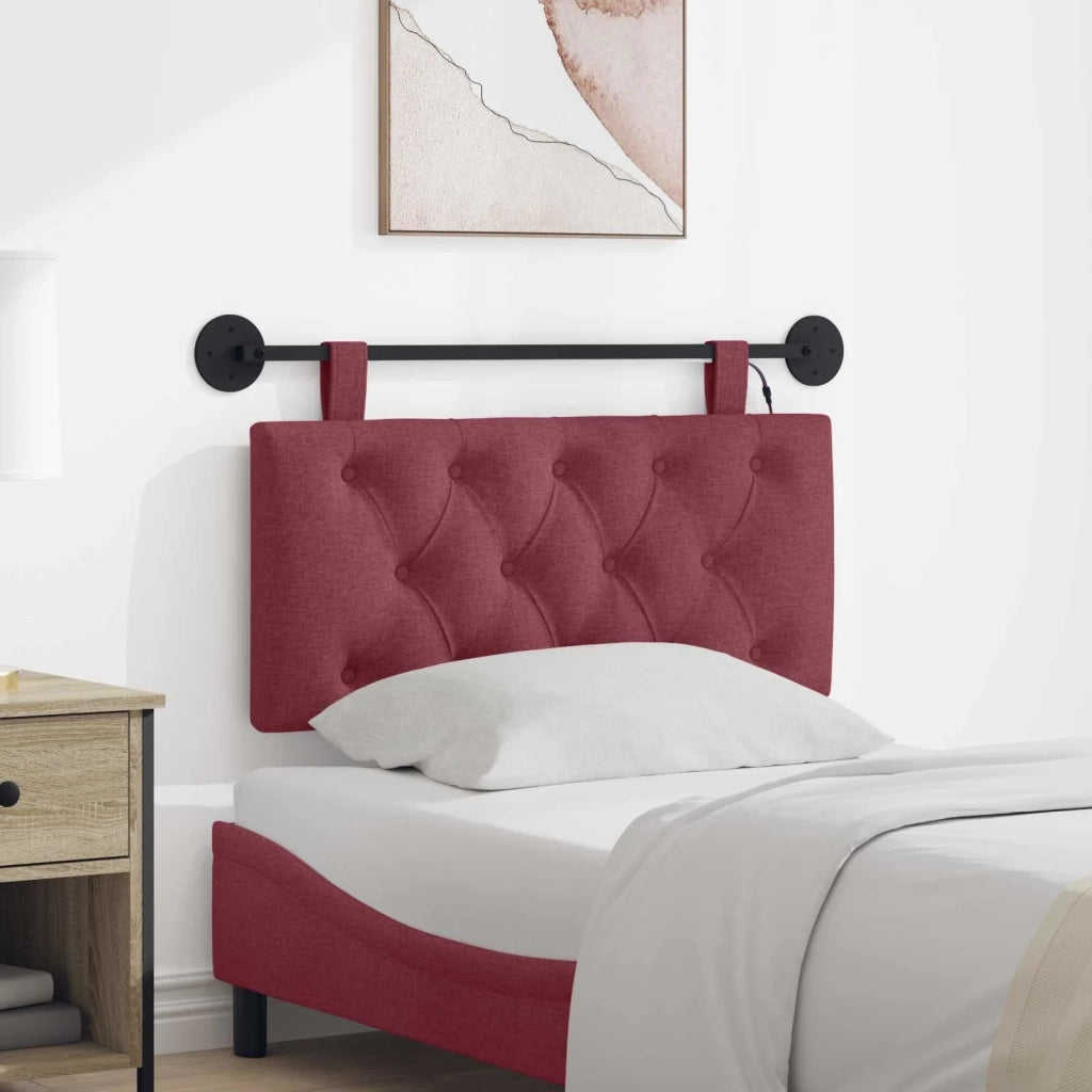 Testiera sospesa Con luce LED Rosso Vino Tessuto 3424516