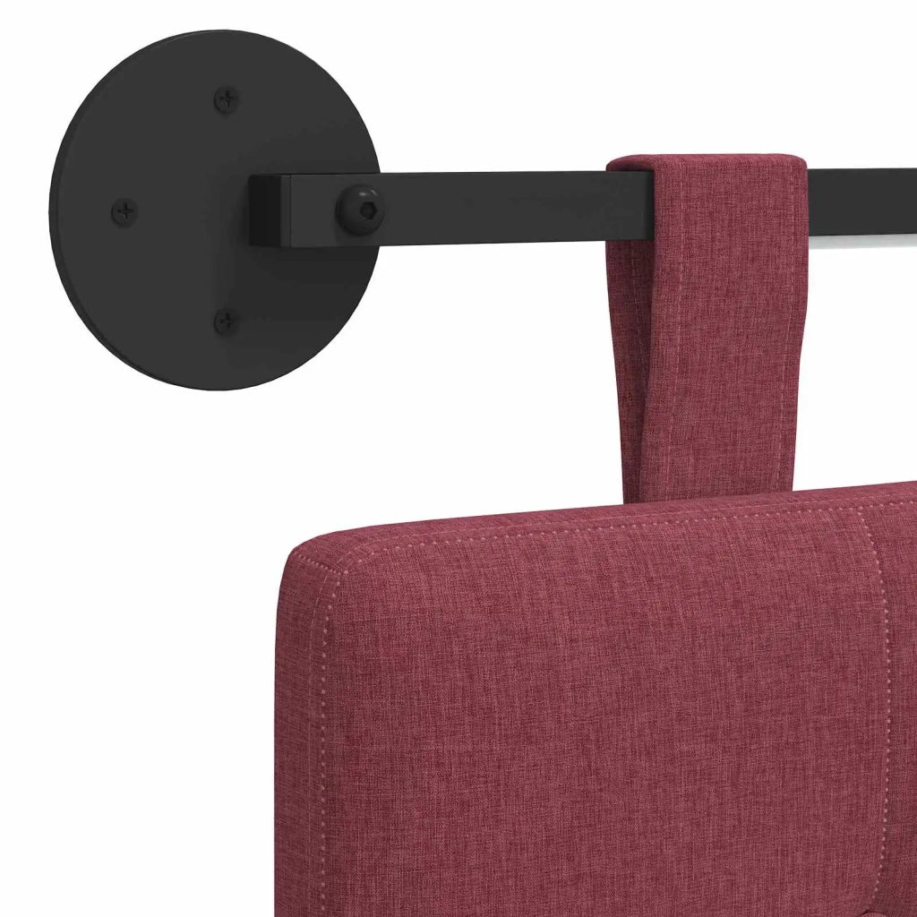 Testiera sospesa Con luce LED Rosso Vino Tessuto