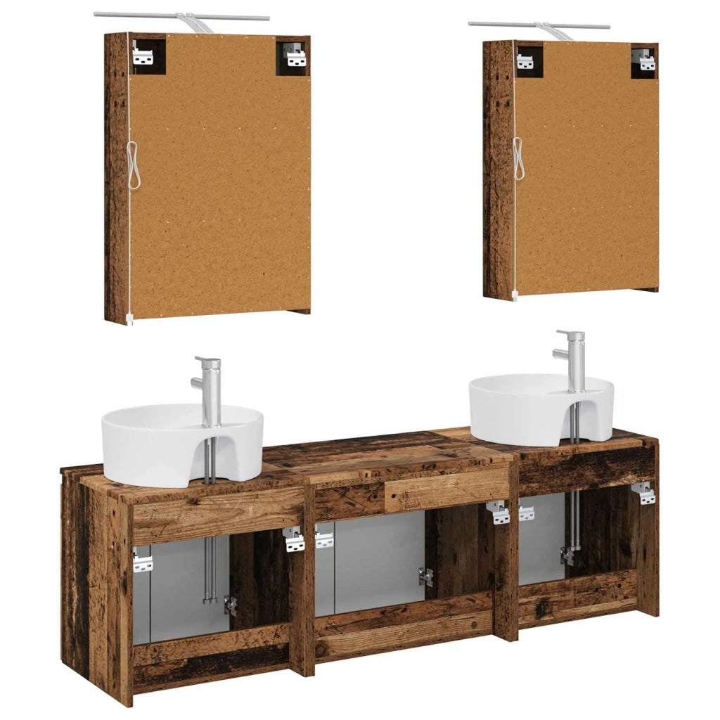 Set di Armadi da Bagno 5 pcs Legno antico Legno ingegnerizzato 3406437