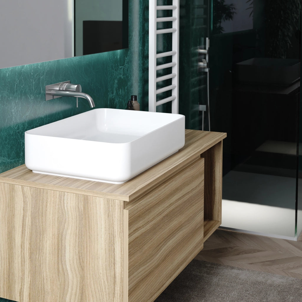 LAVABO DA APPOGGIO IN CERAMICA BIANCA MODELLO AGUA 60 - 60,5X40X14  CM  - BAR