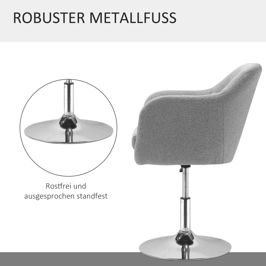 Sedia da ufficio girevole regolabile ¨C Minimal ¨C Grigio metallo 60x60x79-91 cm