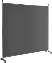 Separé Divisorio Singolo 184 x 184 CM, Paravento da Interno ed Esterno con Ruote Bloccabili, Pannello Divisorio per Ambienti Interni Portatile da Soggiorno Camera da Letto e Ufficio (Grigio)