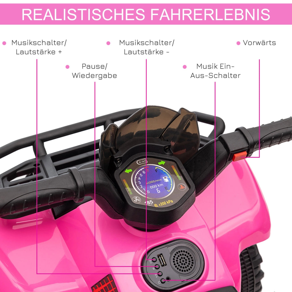 Quad Elettrico per Bambini 6V con Musica ¨C zephmum ¨C Rosa