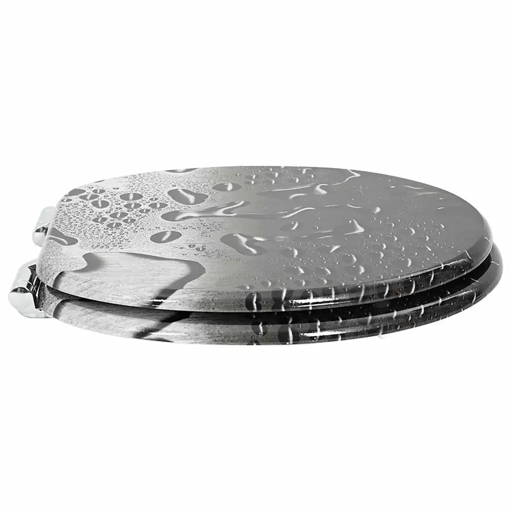 Sedile per toilette con chiusura morbida Grigio 44 x 38 cm