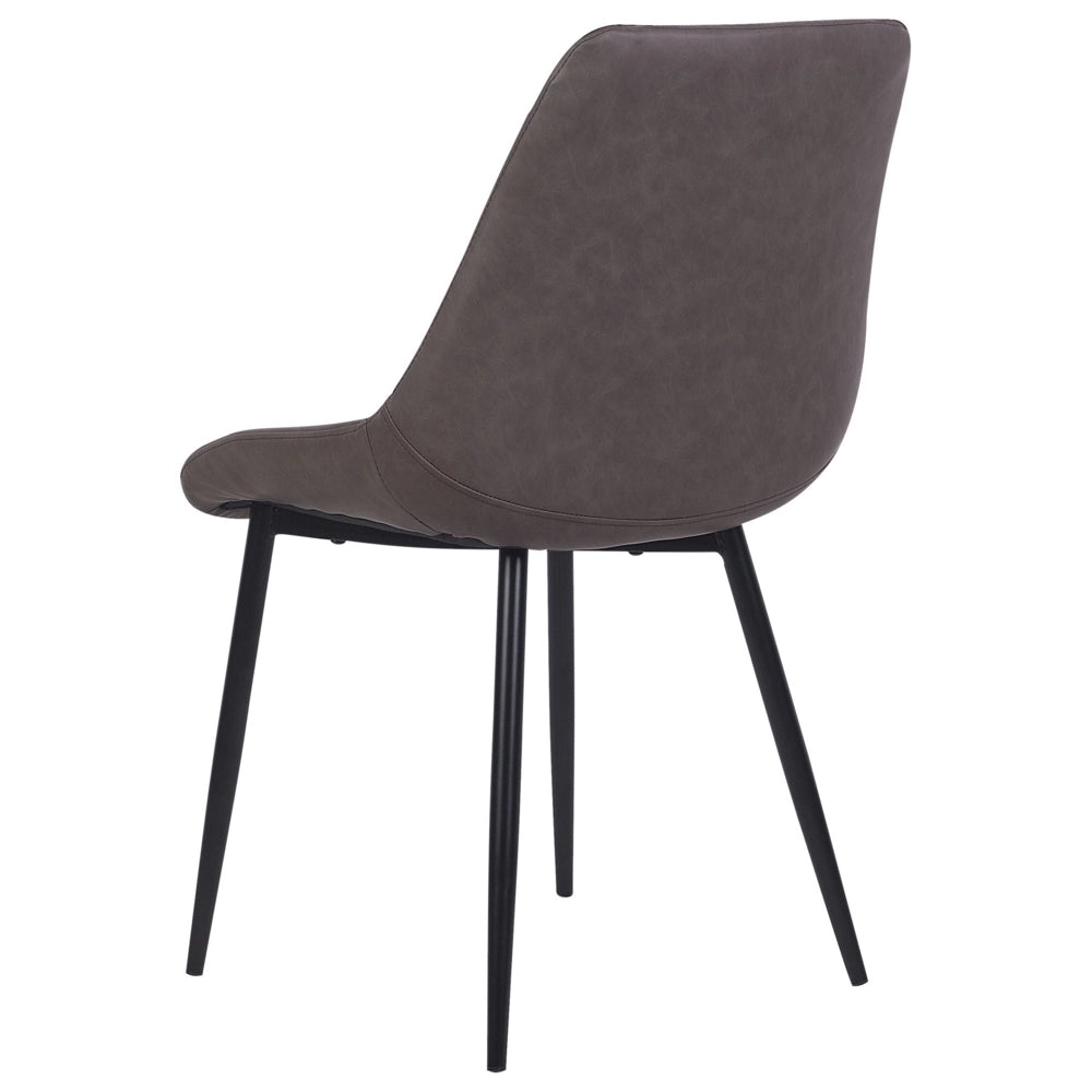 Set di 2 sedie da pranzo Cucina con rivestimento trapuntato in ecopelle marrone