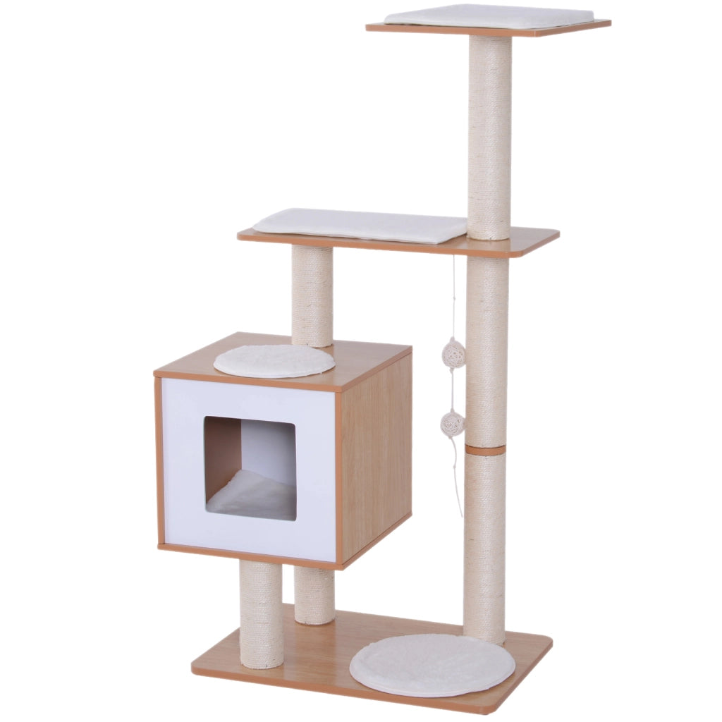 Albero tiragraffi per gatti in legno ¨C Minimal ¨C 71.5x49.5x120 cm