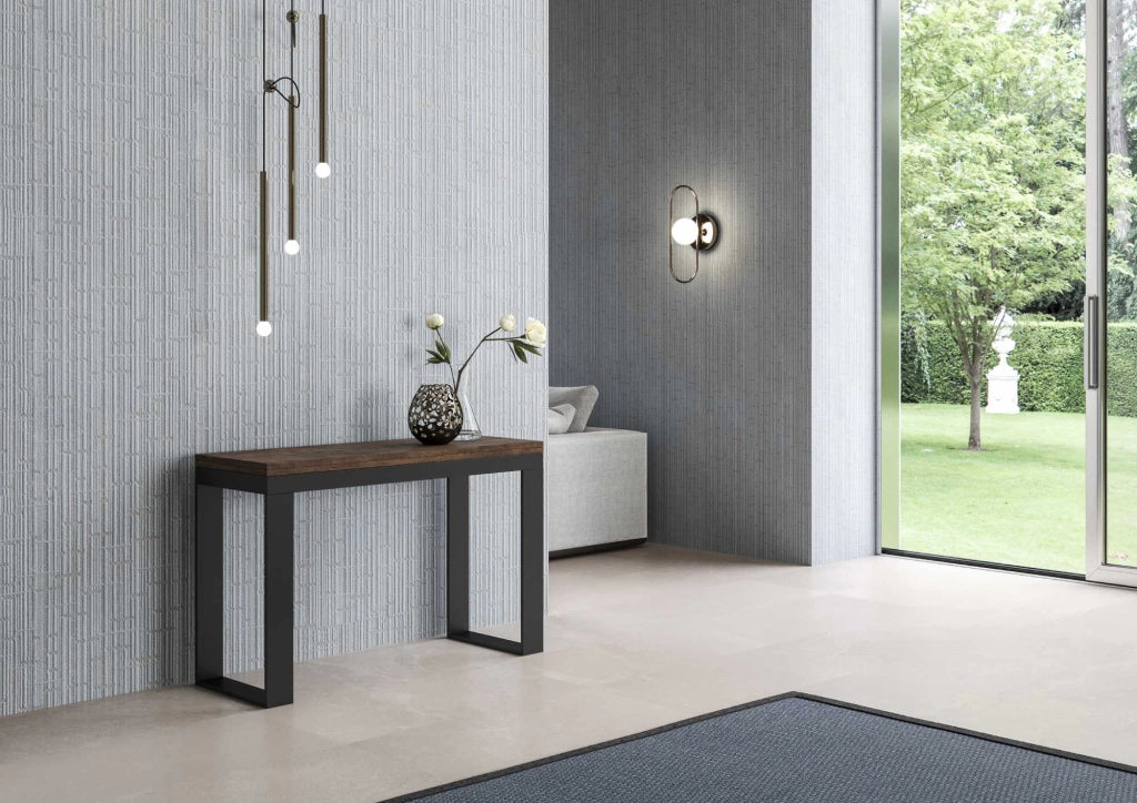 Tavolo Salvaspazio Allungabile 120x45/90x80/78 cm Tecno Double Noce