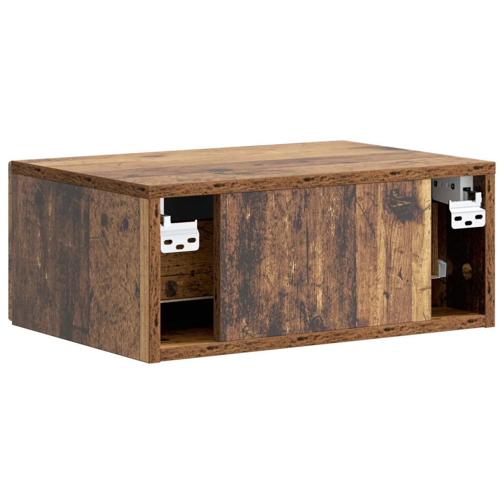 Mobiletto da notte a muro 2 pcs Legno antico 49 x 34,5 x 20 cm 898632