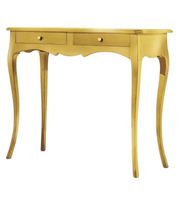Consolle classica 2 cassetti legno foglia oro 96x41x80 (478) - Mobili 2G