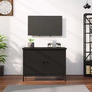 Mobile Porta TV con Ante-Mobile per TV-Credenza TV Nero 60x35x45 cm in Legno Multistrato